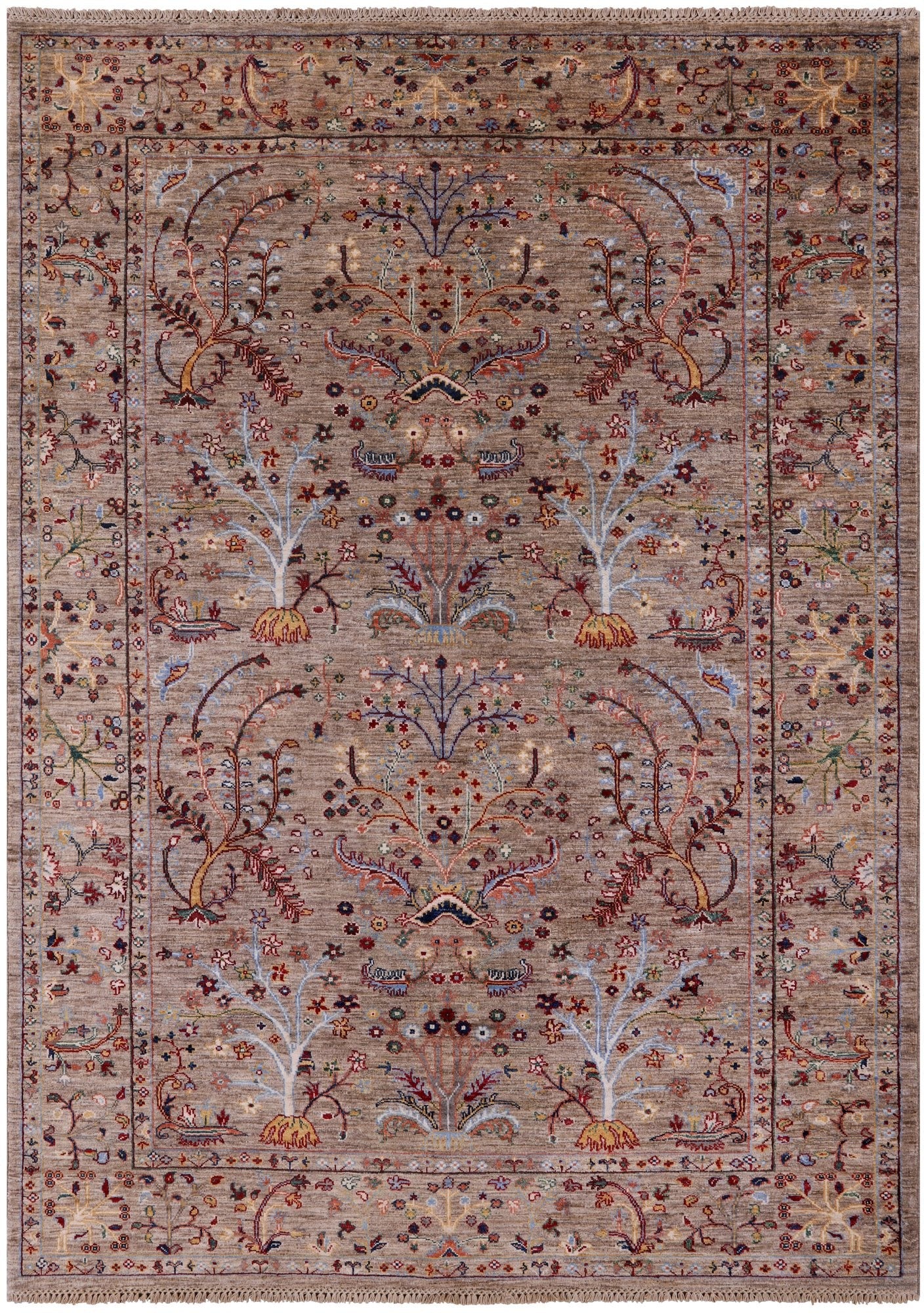 Peshawar Hand Knotted Wool Rug - 5' 8" X 7' 11" - Golden Nile