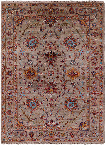Peshawar Hand Knotted Wool Rug - 5' 7" X 7' 9" - Golden Nile