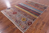 Khorjin Persian Gabbeh Handmade Wool Rug - 5' 7" X 7' 9" - Golden Nile
