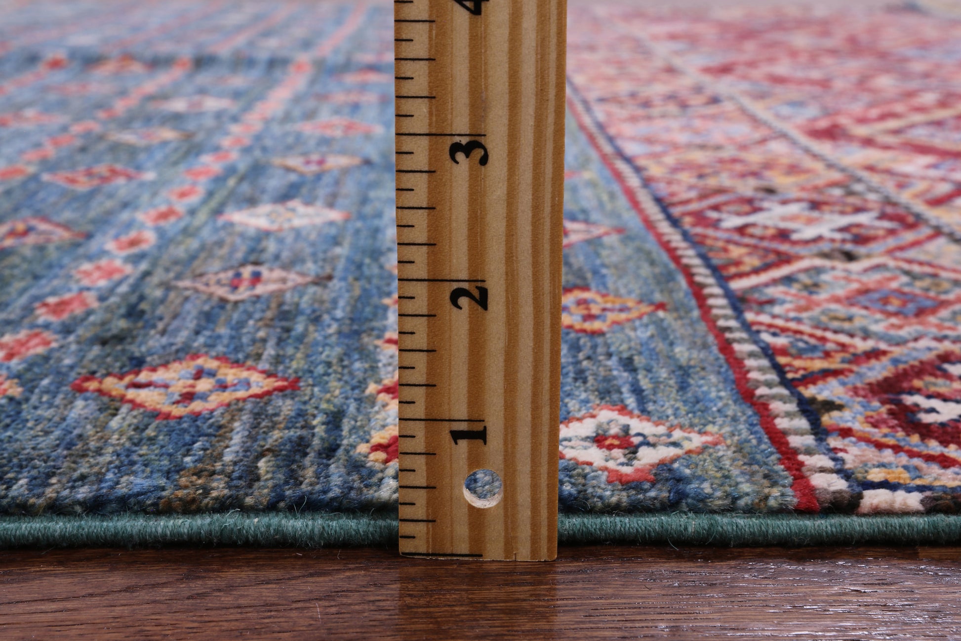 Green Khorjin Persian Gabbeh Hand Knotted Wool Rug - 4' 11" X 6' 9" - Golden Nile
