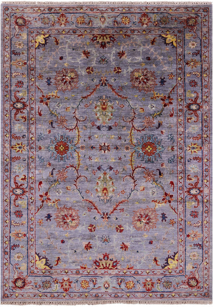 Peshawar Handmade Wool Rug - 5' 0" X 6' 11" - Golden Nile