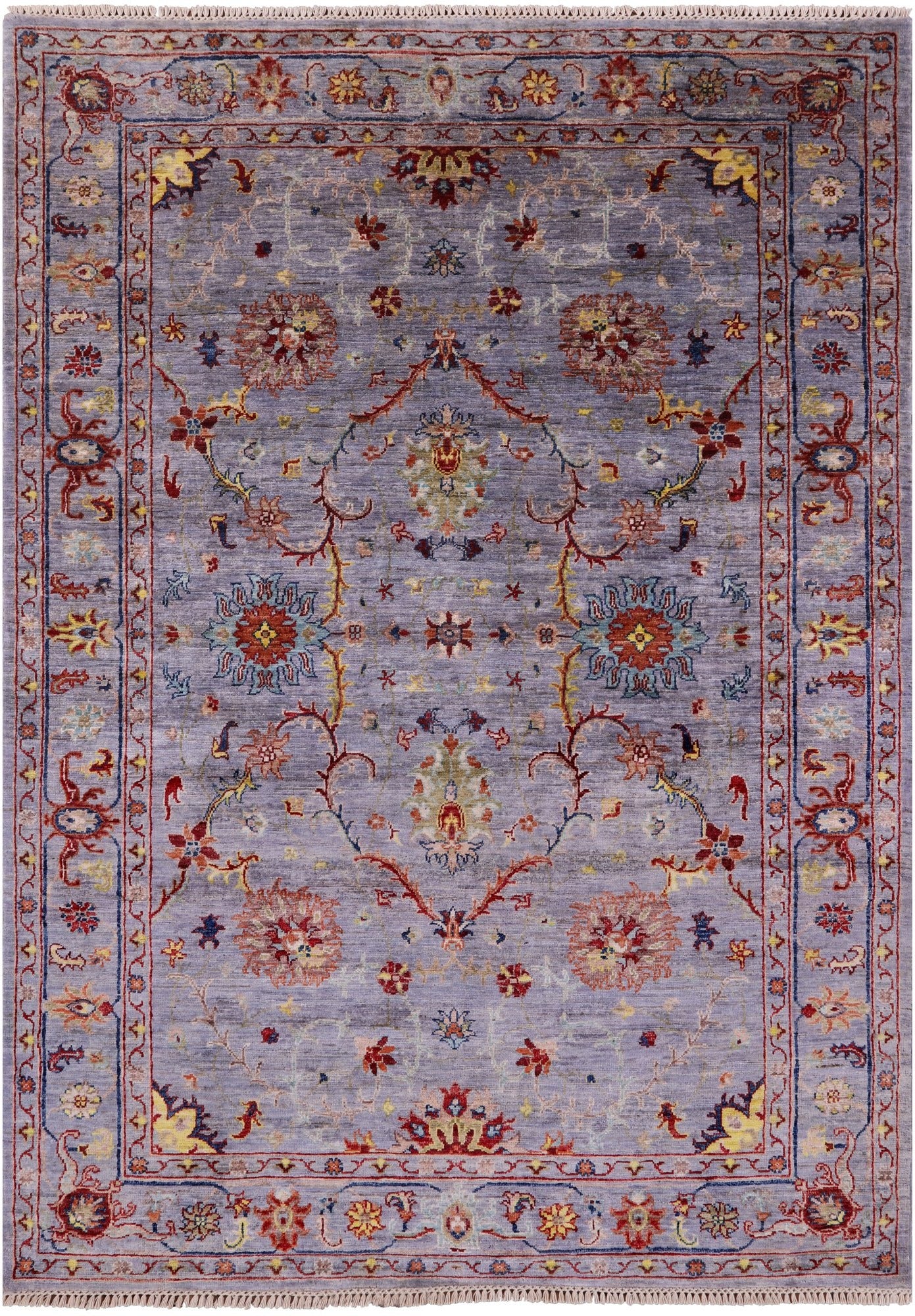 Peshawar Handmade Wool Rug - 5' 0" X 6' 11" - Golden Nile