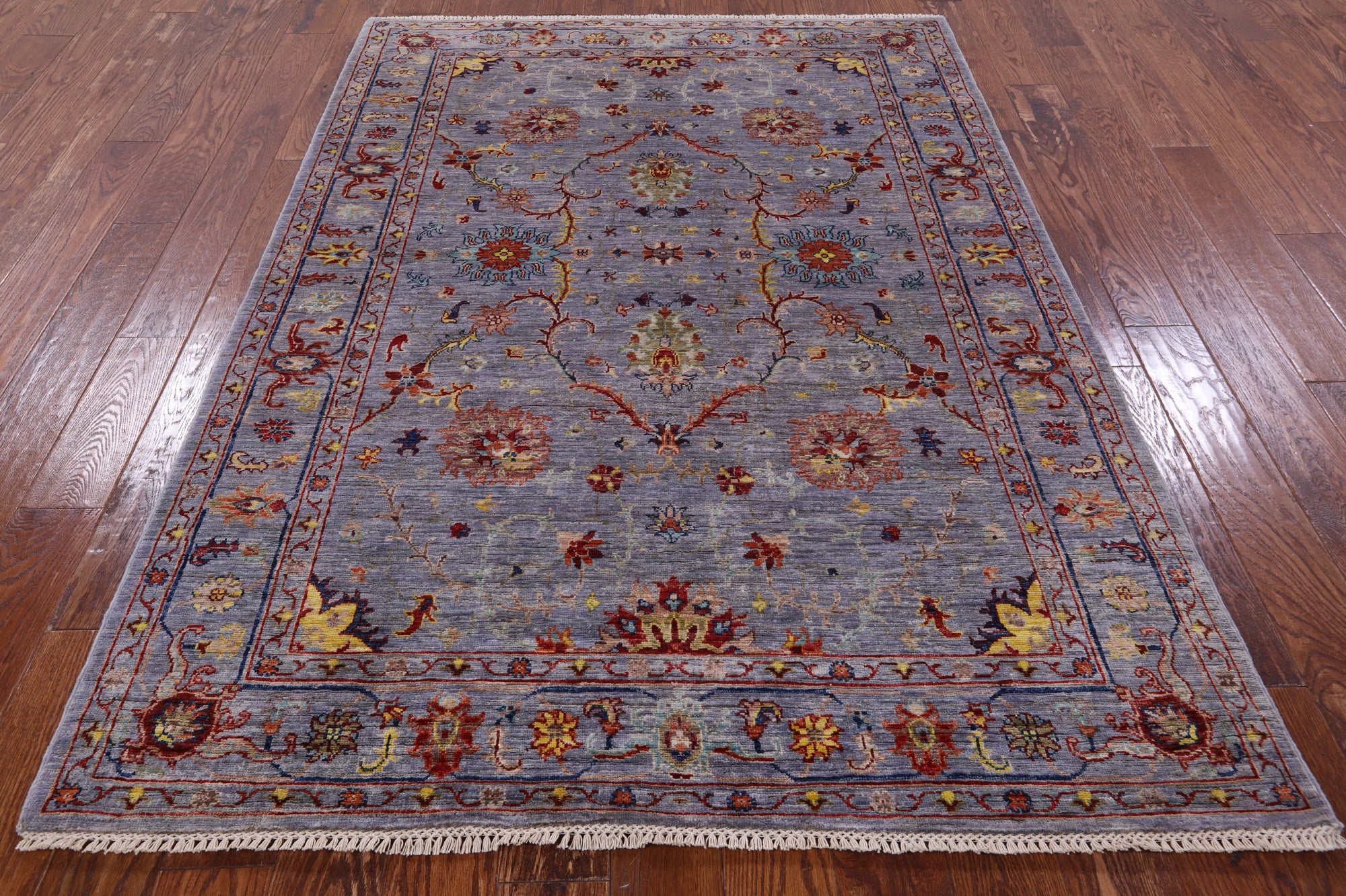 Peshawar Handmade Wool Rug - 5' 0" X 6' 11" - Golden Nile