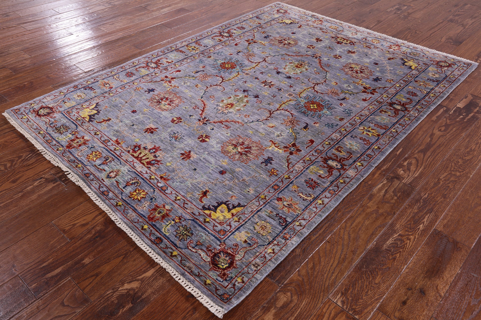 Peshawar Handmade Wool Rug - 5' 0" X 6' 11" - Golden Nile