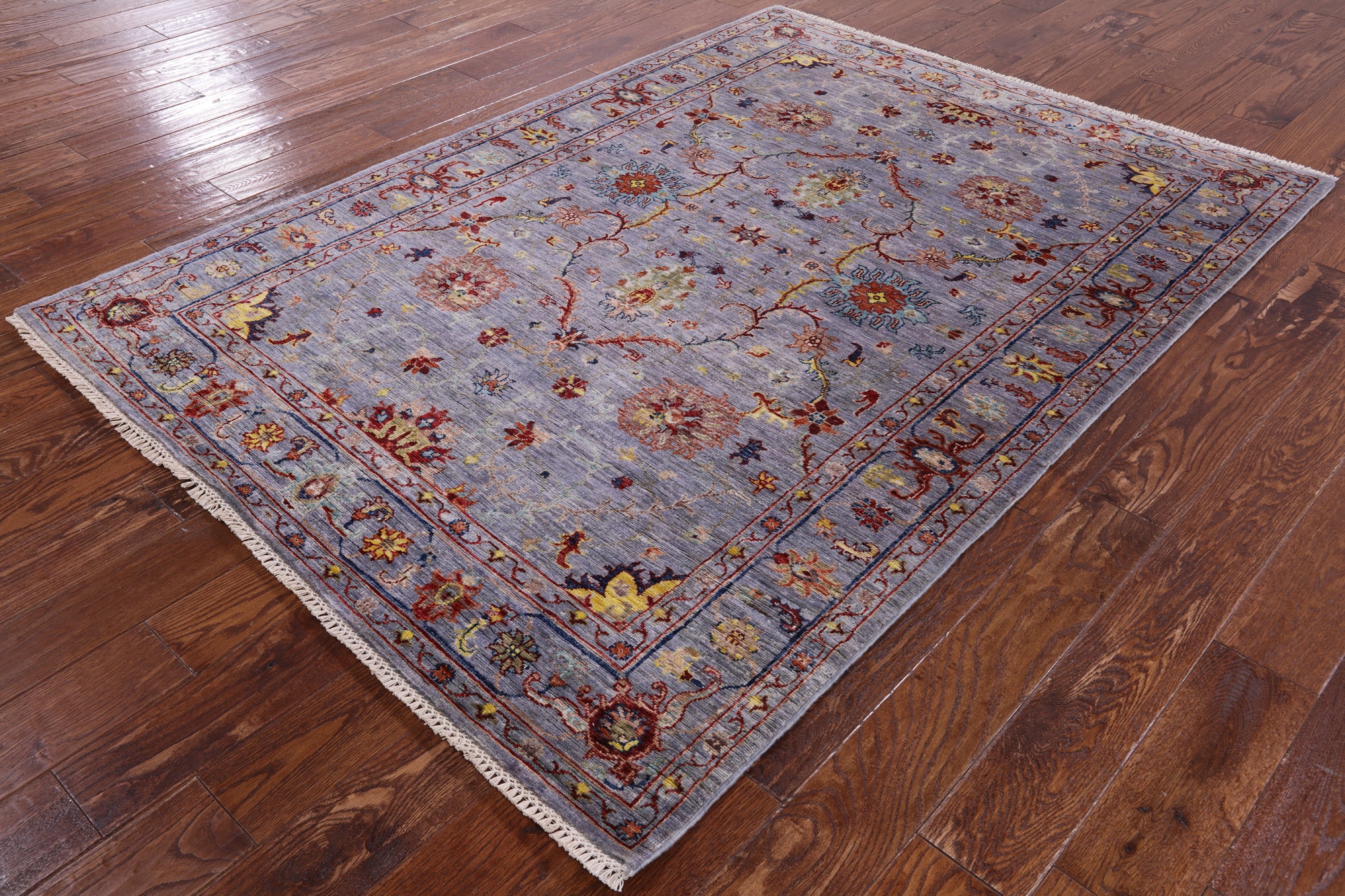 Peshawar Handmade Wool Rug - 5' 0" X 6' 11" - Golden Nile