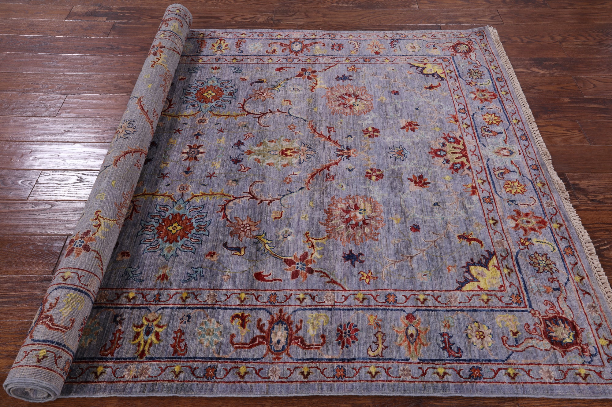 Peshawar Handmade Wool Rug - 5' 0" X 6' 11" - Golden Nile