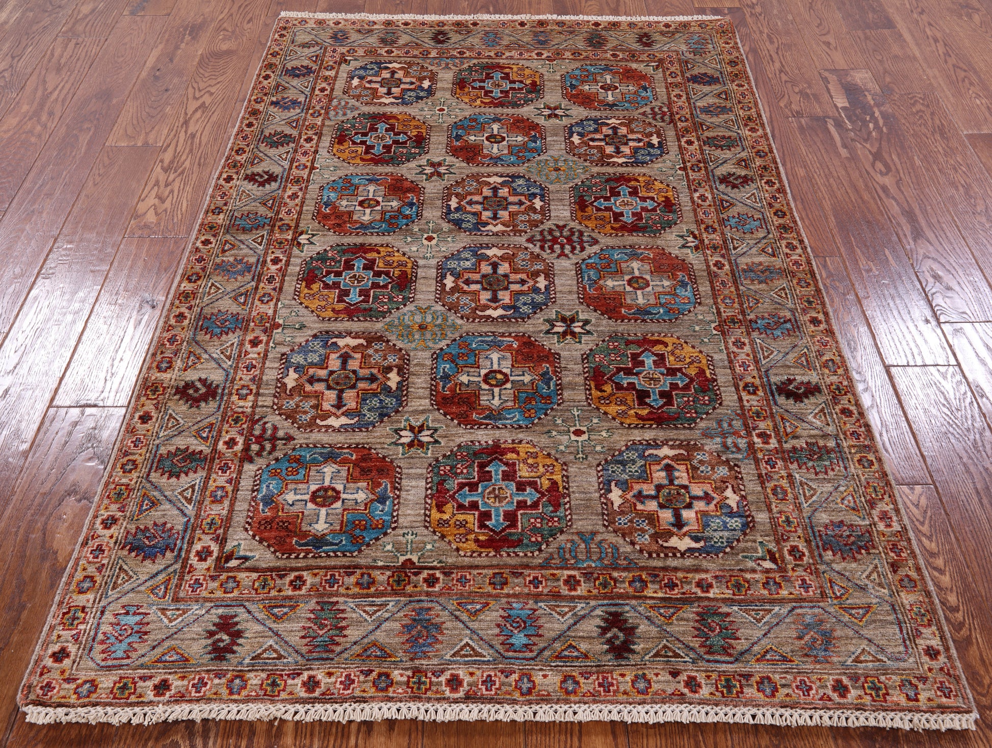 Turkmen Ersari Handmade Wool Rug - 3' 11" X 5' 11" - Golden Nile