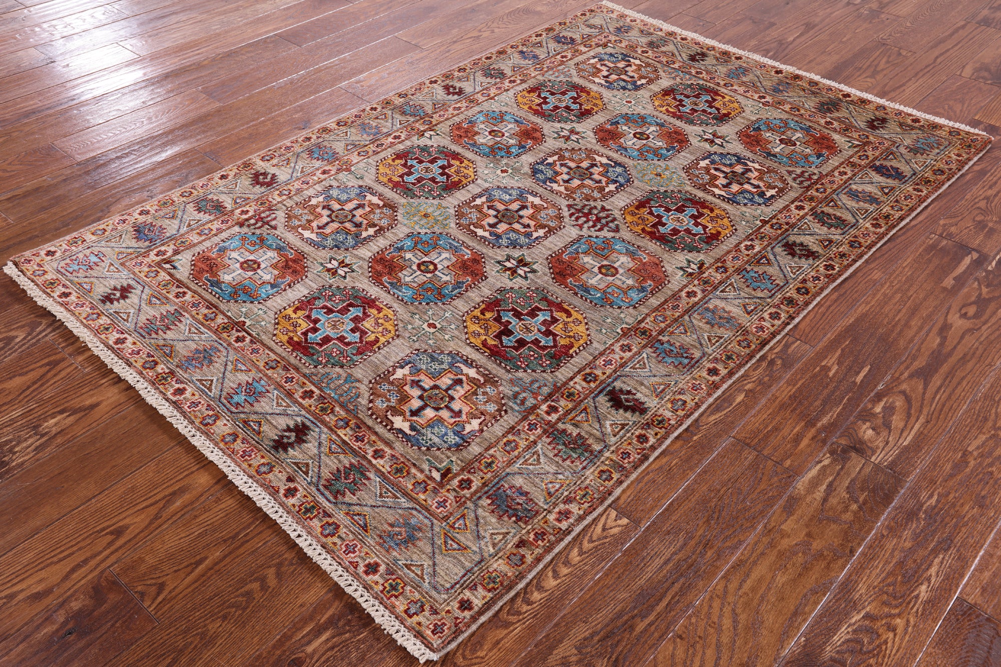 Turkmen Ersari Handmade Wool Rug - 3' 11" X 5' 11" - Golden Nile