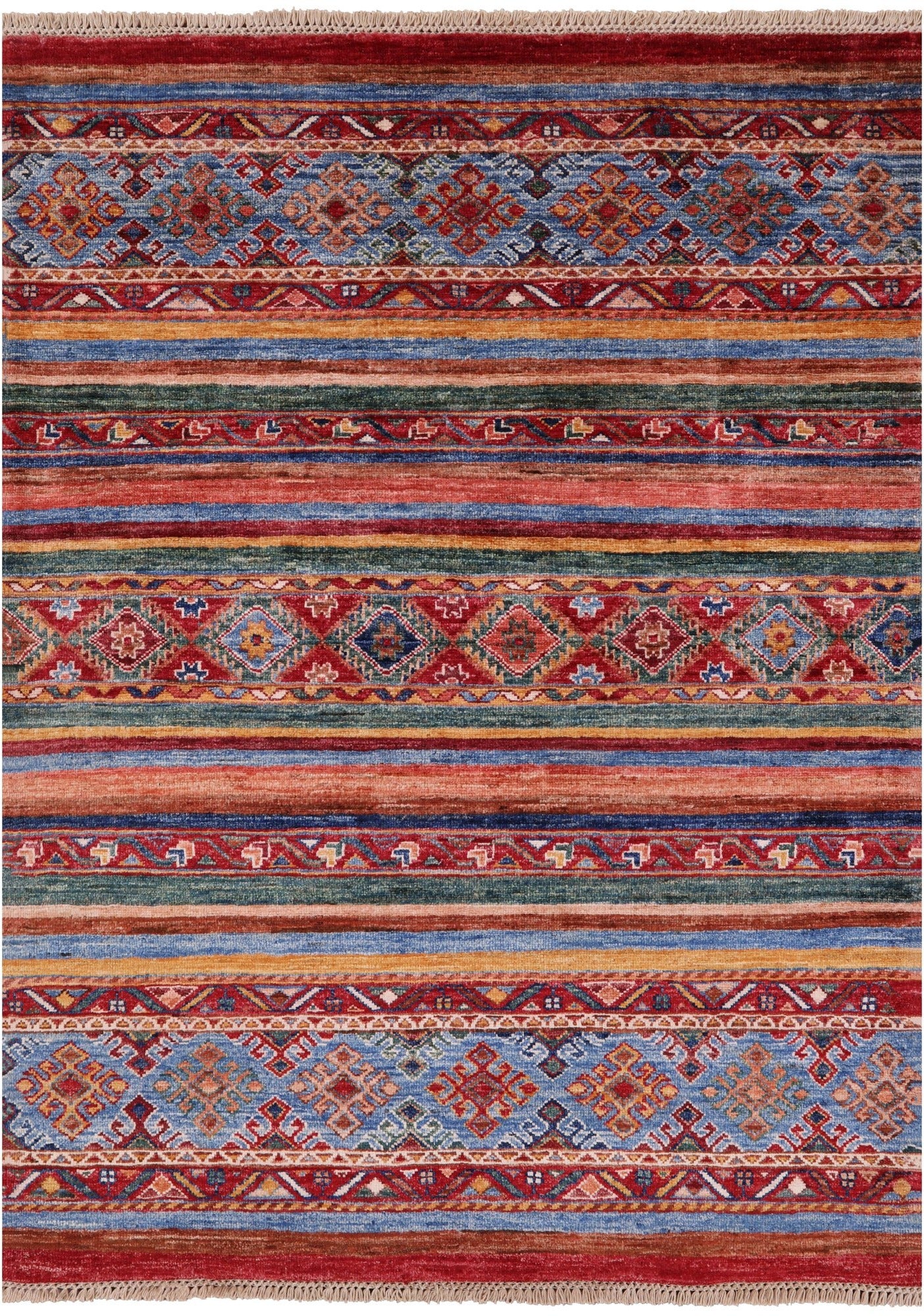 Khorjin Persian Gabbeh Handmade Wool Rug - 3' 8" X 4' 11" - Golden Nile