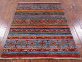 Khorjin Persian Gabbeh Handmade Wool Rug - 3' 8" X 4' 11" - Golden Nile