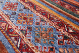 Khorjin Persian Gabbeh Handmade Wool Rug - 3' 8" X 4' 11" - Golden Nile