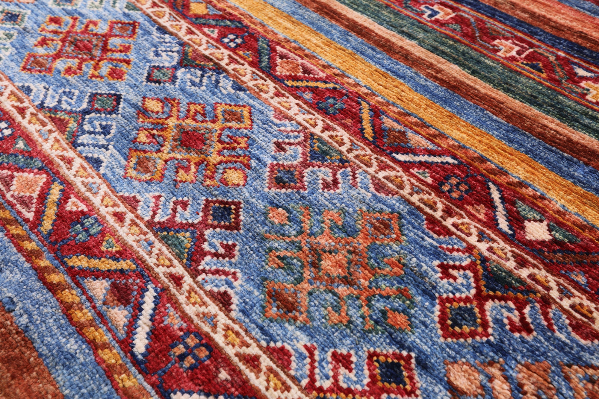 Khorjin Persian Gabbeh Handmade Wool Rug - 3' 8" X 4' 11" - Golden Nile