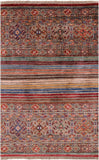 Khorjin Persian Gabbeh Handmade Wool Rug - 3' 4" X 4' 11" - Golden Nile