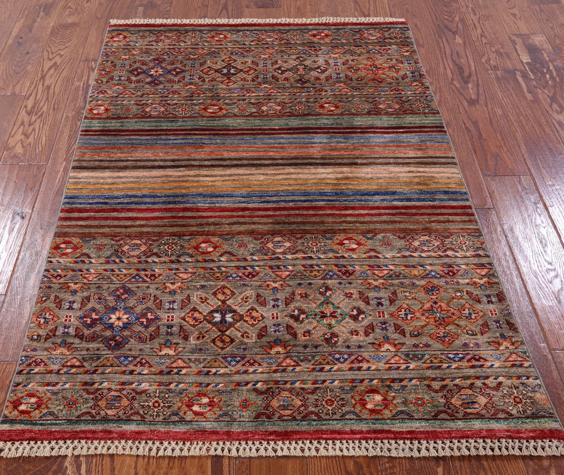 Khorjin Persian Gabbeh Handmade Wool Rug - 3' 4" X 4' 11" - Golden Nile