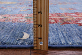 Blue Persian Tribal Gabbeh Handmade Wool Rug - 5' 8" X 7' 6" - Golden Nile