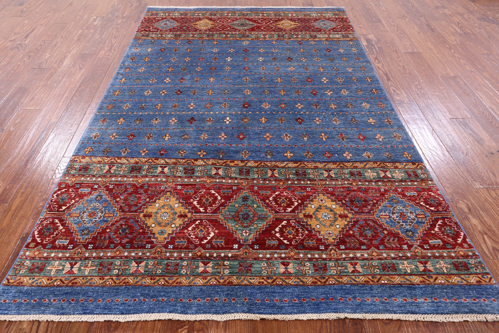 Khorjin Persian Gabbeh Hand Knotted Wool Rug - 5' 7" X 8' 6" - Golden Nile