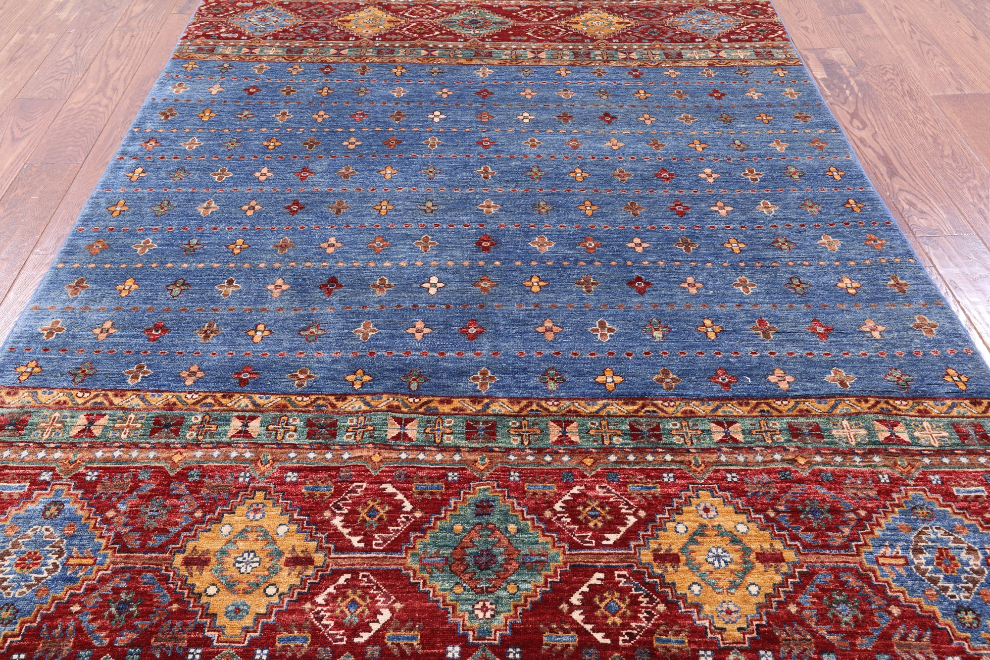 Khorjin Persian Gabbeh Hand Knotted Wool Rug - 5' 7" X 8' 6" - Golden Nile