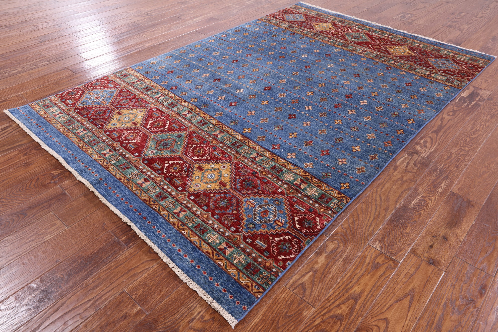 Khorjin Persian Gabbeh Hand Knotted Wool Rug - 5' 7" X 8' 6" - Golden Nile