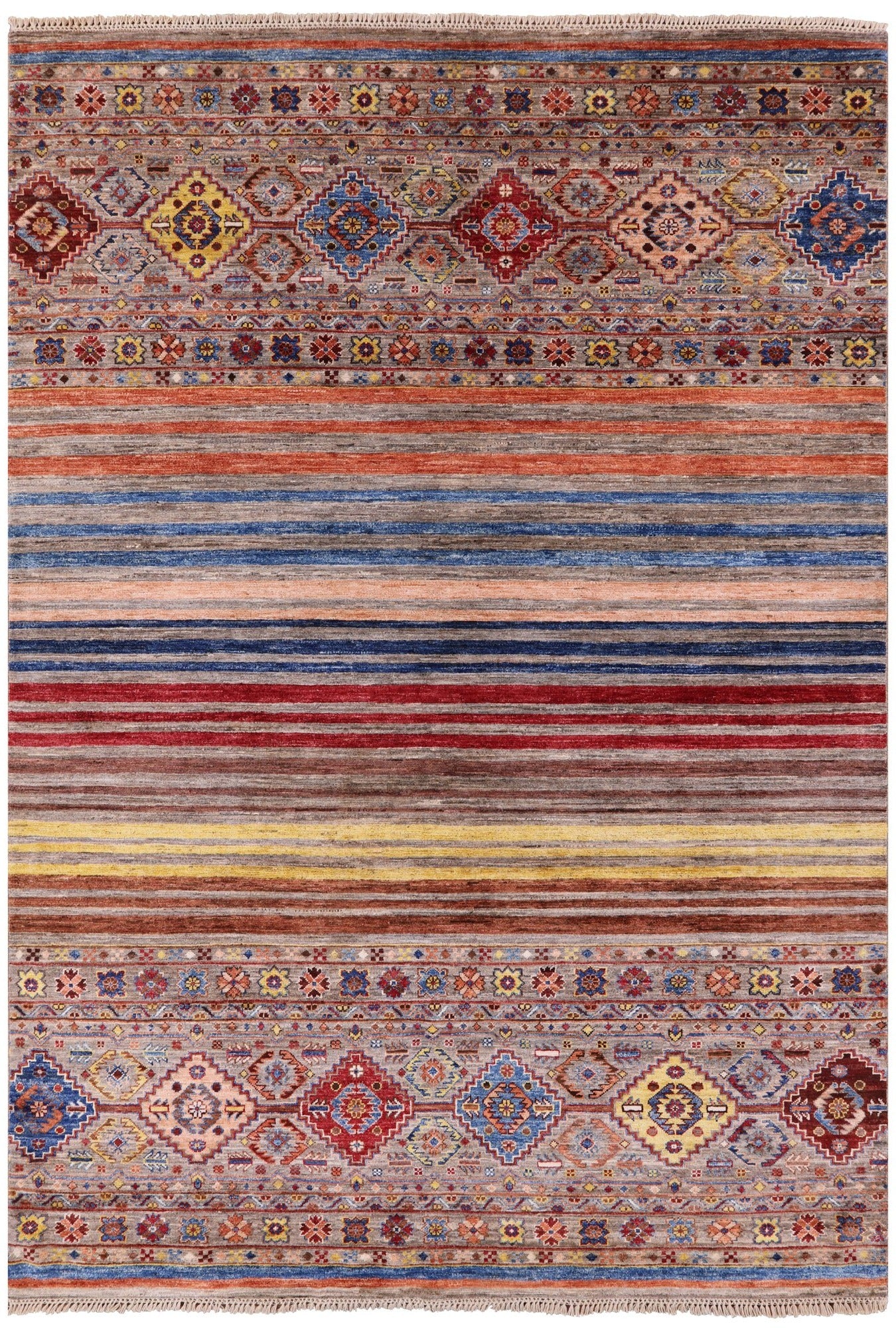 Khorjin Persian Gabbeh Handmade Wool Rug - 5' 8" X 8' 3" - Golden Nile