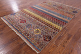 Khorjin Persian Gabbeh Handmade Wool Rug - 5' 8" X 8' 3" - Golden Nile