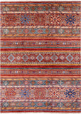 Khorjin Persian Gabbeh Handmade Wool Rug - 5' 10" X 7' 11" - Golden Nile