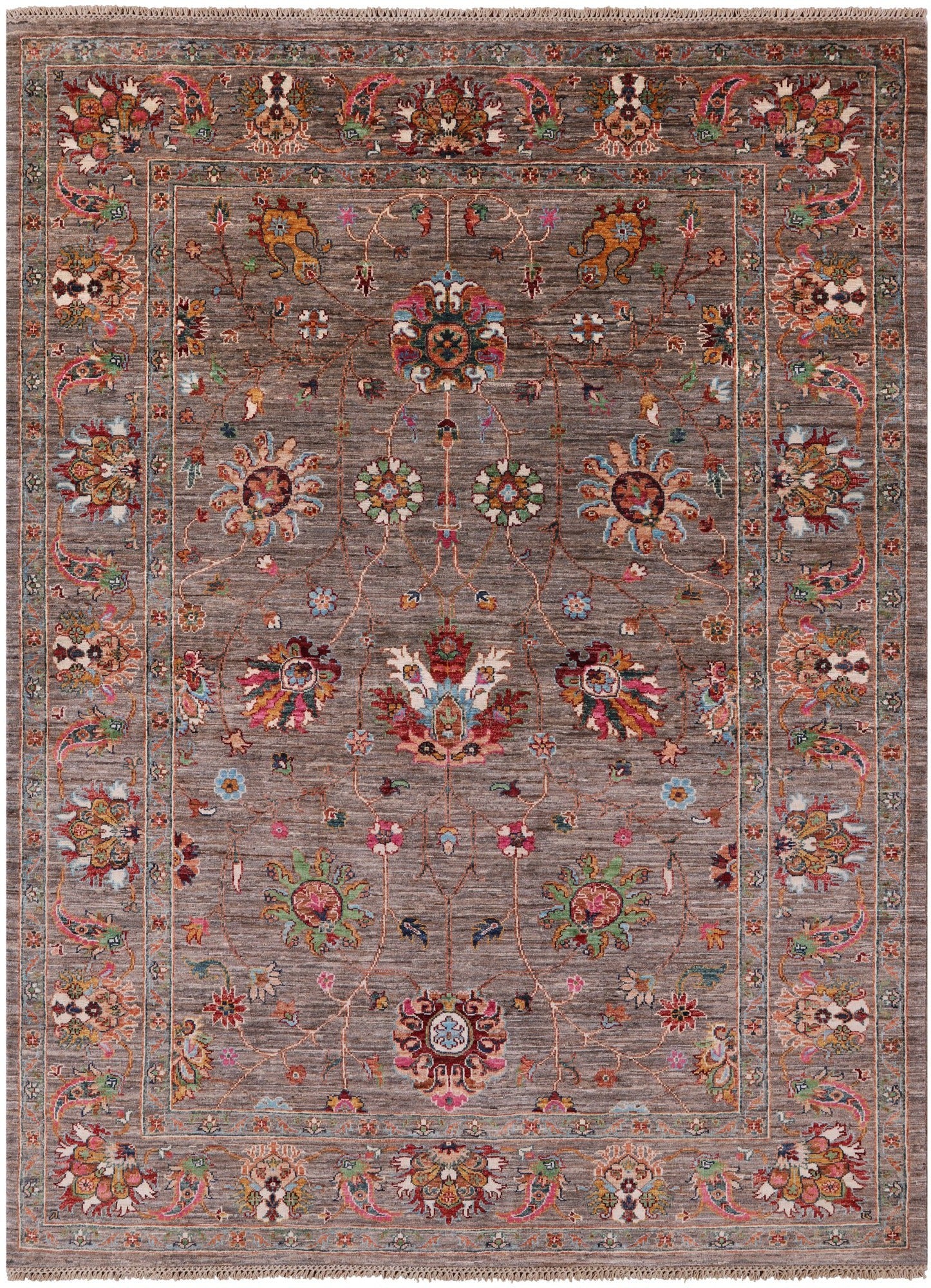 Peshawar Hand Knotted Wool Rug - 5' 10" X 7' 9" - Golden Nile