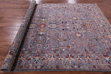 Grey Peshawar Hand Knotted Wool Rug - 7' 0" X 9' 9" - Golden Nile