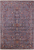 Grey Peshawar Hand Knotted Wool Rug - 7' 0" X 9' 9" - Golden Nile