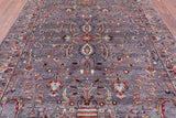 Grey Peshawar Hand Knotted Wool Rug - 7' 0" X 9' 9" - Golden Nile