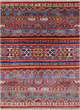 Khorjin Persian Gabbeh Hand Knotted Wool Rug - 4' 5" X 5' 9" - Golden Nile
