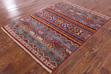 Khorjin Persian Gabbeh Hand Knotted Wool Rug - 4' 5" X 5' 9" - Golden Nile