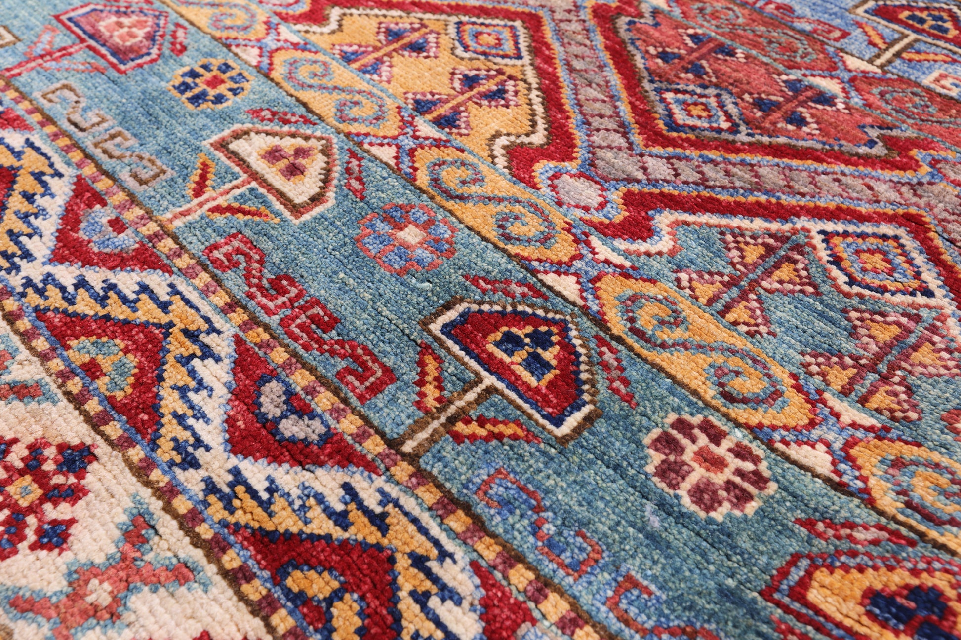 Khorjin Persian Gabbeh Hand Knotted Wool Rug - 4' 5" X 5' 9" - Golden Nile