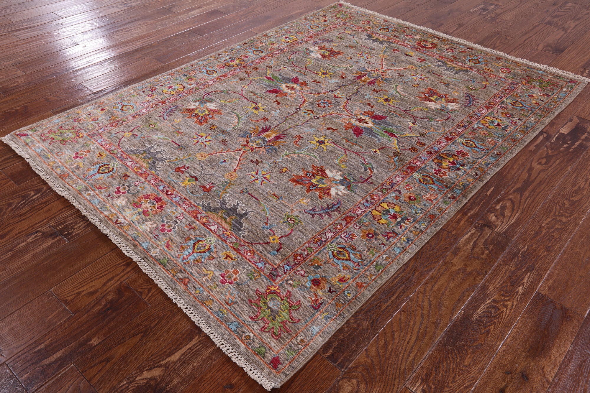 Peshawar Handmade Wool Rug - 5' 0" X 6' 9" - Golden Nile