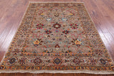 Peshawar Hand Knotted Wool Rug - 5' 2" X 6' 10" - Golden Nile