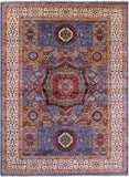 Geometric Persian Mamluk Handmade Wool Rug - 8' 3" X 11' 2" - Golden Nile