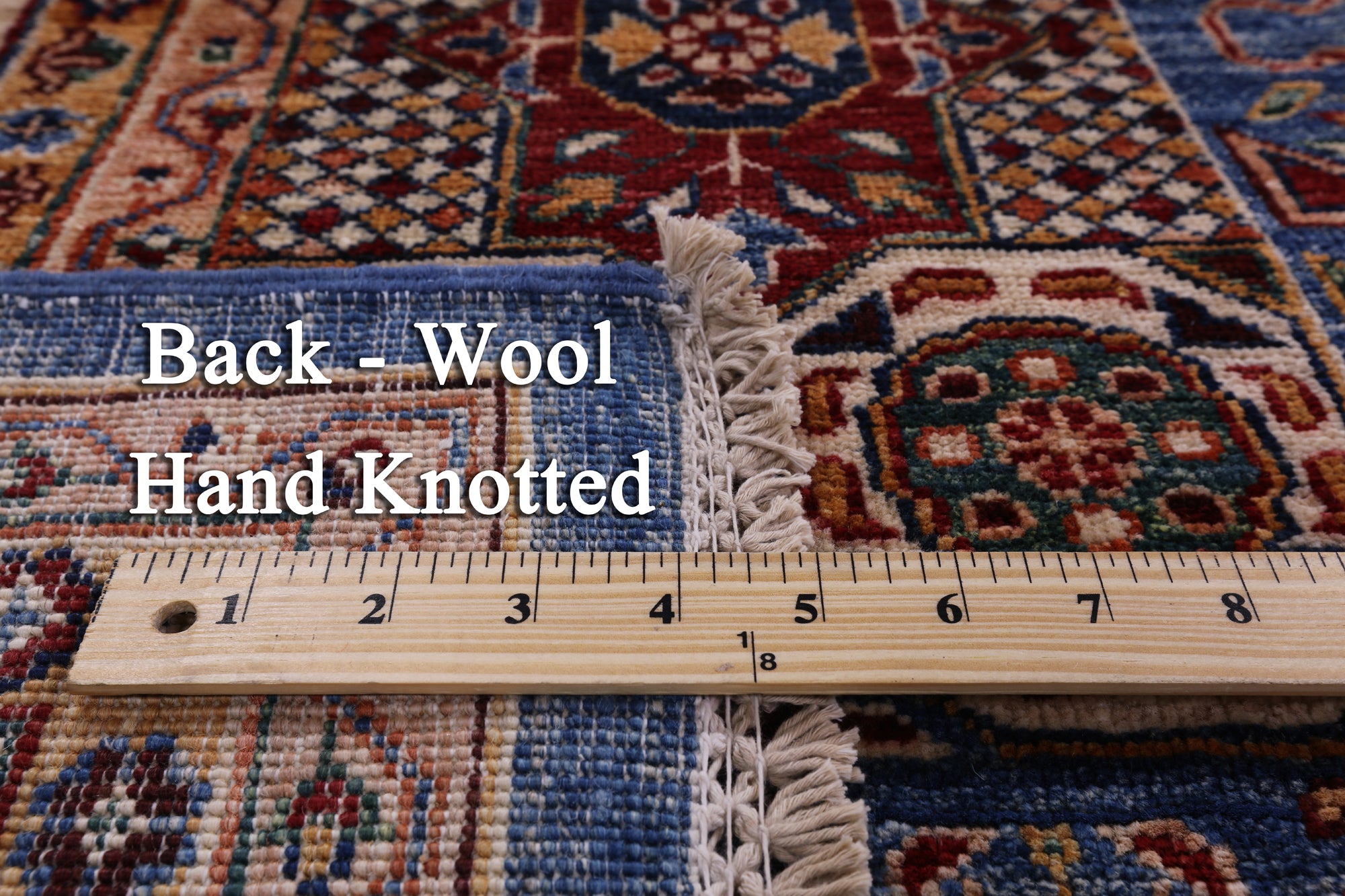 Geometric Persian Mamluk Handmade Wool Rug - 8' 3" X 11' 2" - Golden Nile