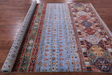 Blue Tribal Persian Gabbeh Hand Knotted Wool Rug - 8' 2" X 11' 5" - Golden Nile