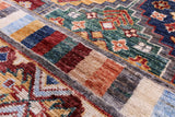 Blue Tribal Persian Gabbeh Hand Knotted Wool Rug - 8' 2" X 11' 5" - Golden Nile