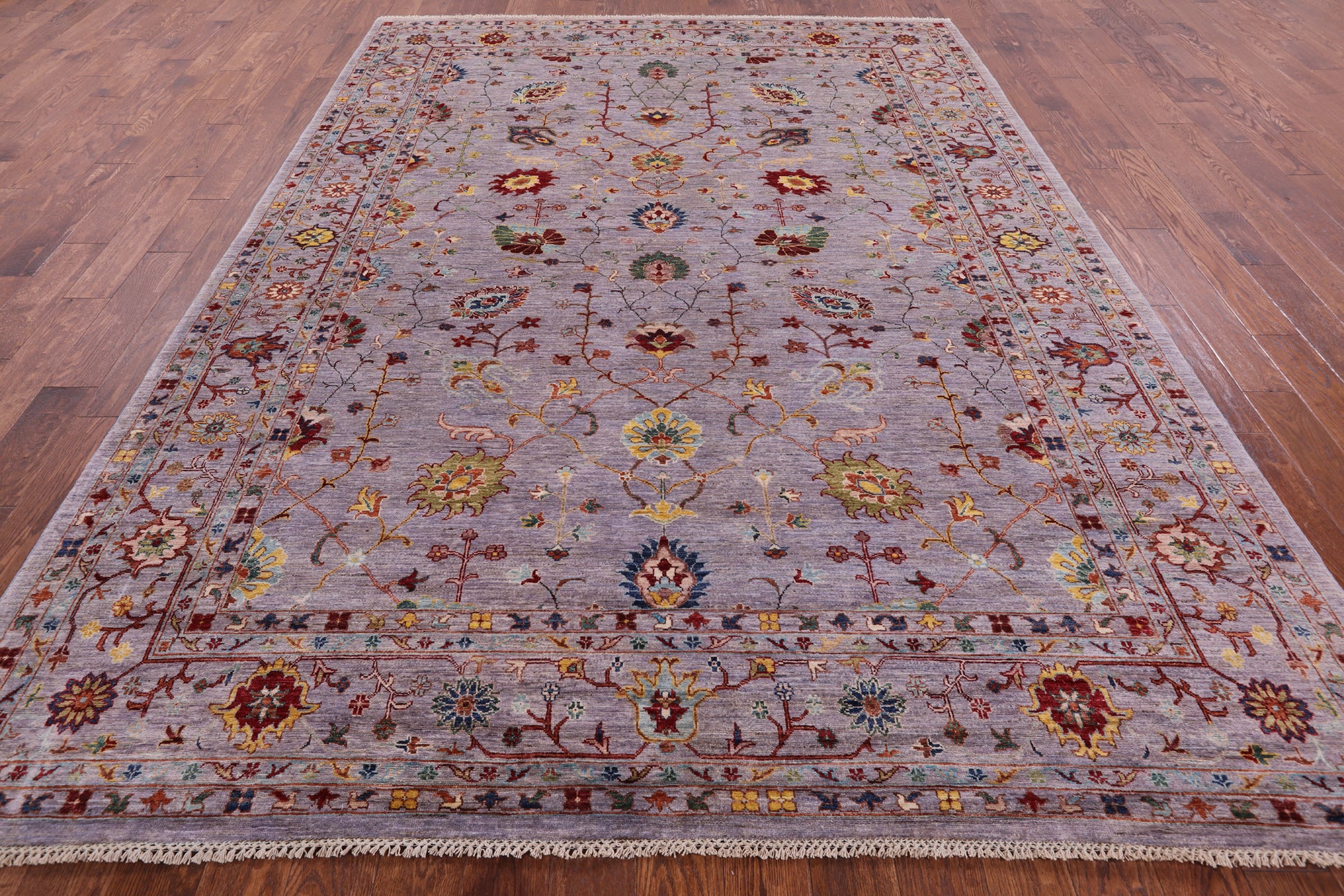 Grey Peshawar Hand Knotted Wool Rug - 8' 2" X 10' 11" - Golden Nile