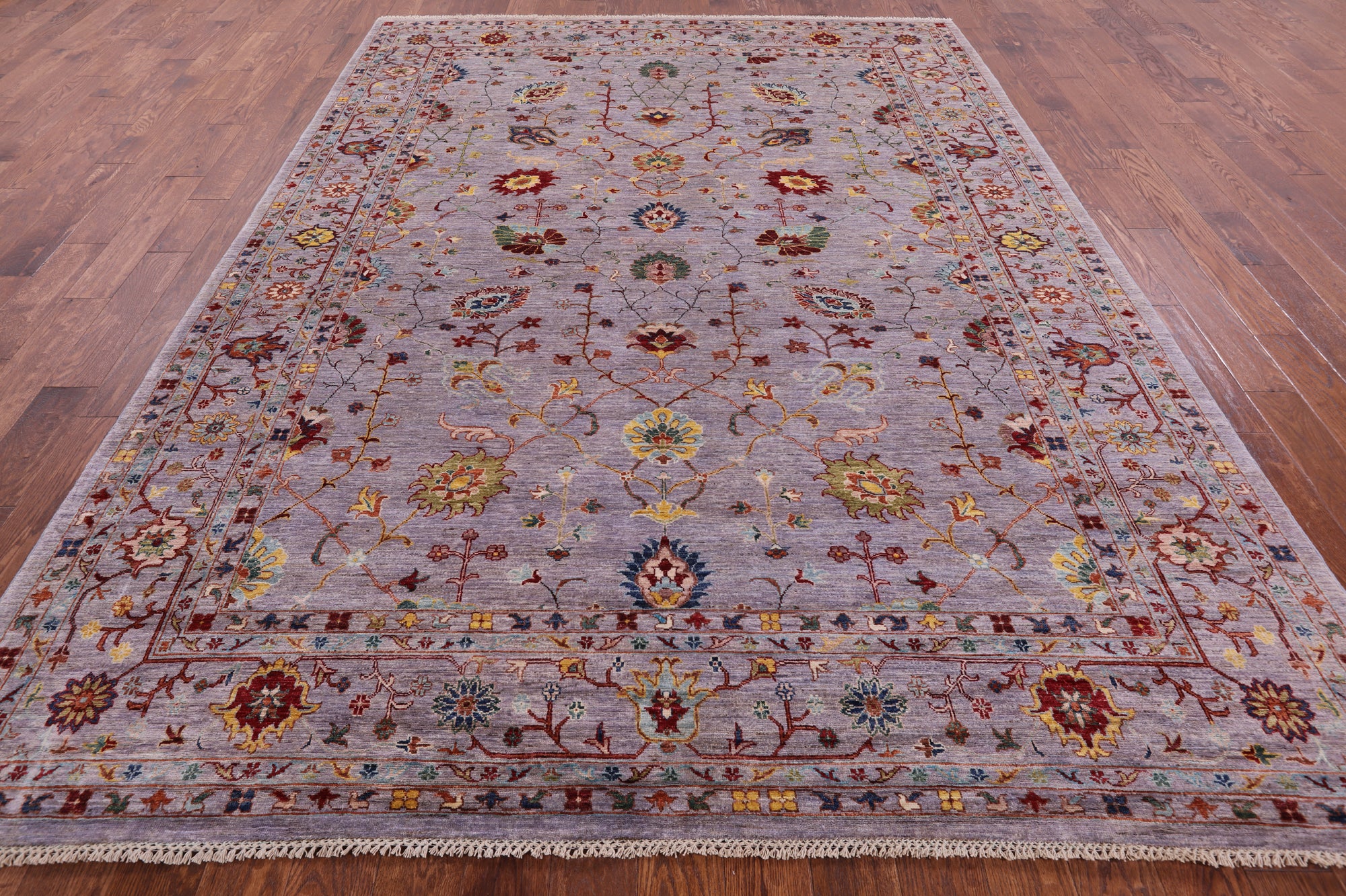 Grey Peshawar Hand Knotted Wool Rug - 8' 2" X 10' 11" - Golden Nile