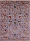 Grey Peshawar Hand Knotted Wool Rug - 8' 2" X 10' 11" - Golden Nile