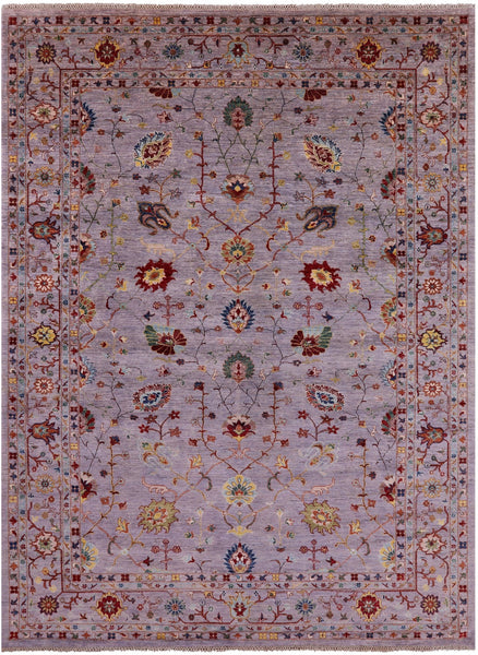 Grey Peshawar Hand Knotted Wool Rug - 8' 2" X 10' 11" - Golden Nile