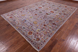 Grey Peshawar Hand Knotted Wool Rug - 8' 2" X 10' 11" - Golden Nile