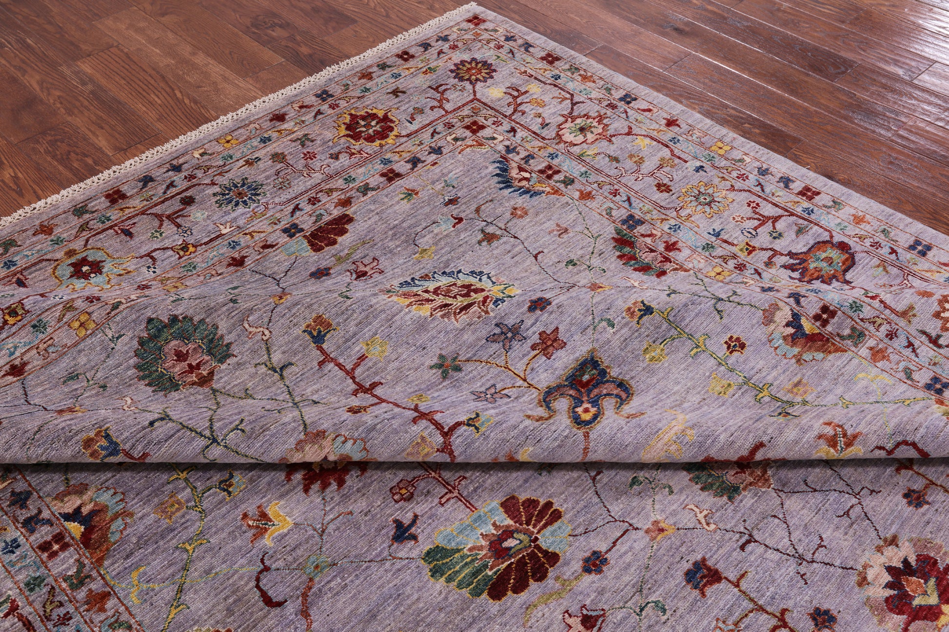 Grey Peshawar Hand Knotted Wool Rug - 8' 2" X 10' 11" - Golden Nile