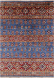 Blue Khorjin Persian Gabbeh Handmade Wool Rug - 5' 8" X 7' 10" - Golden Nile