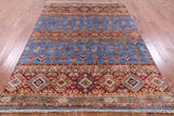 Blue Khorjin Persian Gabbeh Handmade Wool Rug - 5' 8" X 7' 10" - Golden Nile