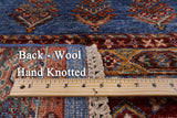 Blue Khorjin Persian Gabbeh Handmade Wool Rug - 5' 8" X 7' 10" - Golden Nile