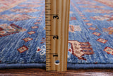 Blue Khorjin Persian Gabbeh Handmade Wool Rug - 5' 8" X 7' 10" - Golden Nile