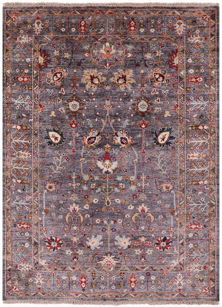 Peshawar Hand Knotted Wool Rug - 5' 7" X 7' 9" - Golden Nile