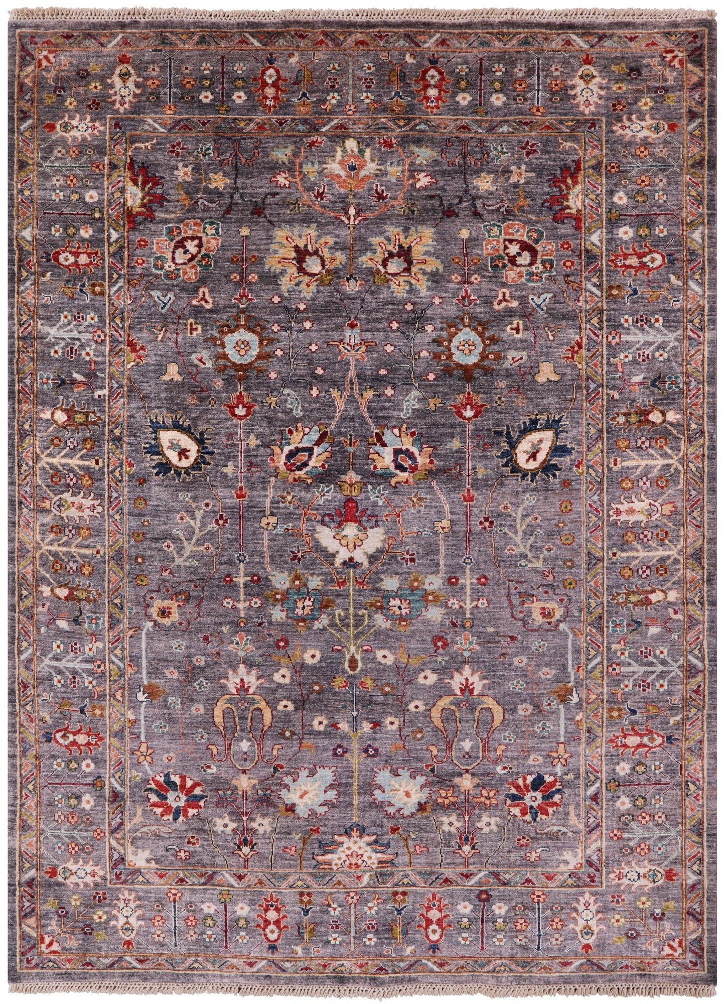 Peshawar Hand Knotted Wool Rug - 5' 7" X 7' 9" - Golden Nile